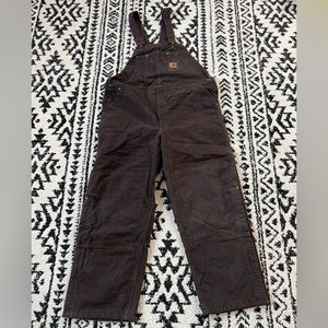 Carhartt Heavyweight Cotton Duck Bib Overalls for Men - Dark Brown - 46x32
